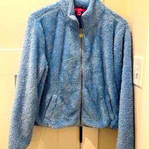 Lilly Pulitzer Ansel Sherpa zip up jacket size medium light blue color